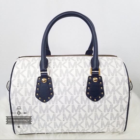 Michael Kors Medium Satchel Navy Vanilla Crossbody - Picture 4 of 7